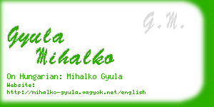 gyula mihalko business card